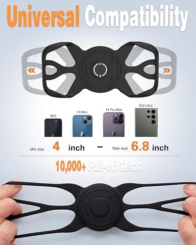 SZCFAN Bike Phone Holder, Motorcycle Cell Phone Mount- 360° Rotatable, Silicone Bicycle Phone Mount for Motorcycle Bicycle Scooter, for 15 Pro Max / 14/13, S10 and More 4.7-6.8" Phone thumbnail 7