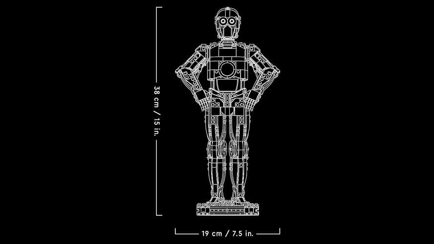 LEGO Star Wars 75398 C-3PO Figur – Sammler Modell für Erwachsene – mit Ständer, Infotafel und Minifigur zum Bauen, Spielen und Ausstellen – Geschenkidee für Fans thumbnail 3