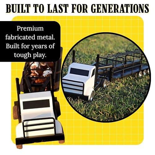 Little Buster Rancher’s Trucking Set - Metal Semi Truck & Gooseneck Trailer | Triple Axle Stock Trailer - Collector Display Bundle - Birthday Gift - Hobbyist - Ranch Livestock thumbnail 6