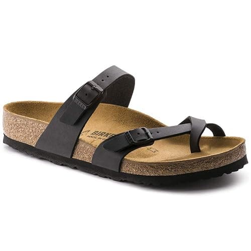 Birkenstock Women's Mayari Adjustable Toe Loop Cork Footbed Sandal Black, 6-6.5 - Image 1