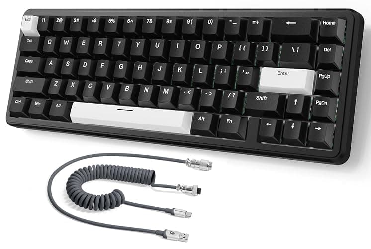 MAMBASNAKE Attack Shark X65 HE Clavier à Déclenchement Rapide, Précision RT de 0,01 mm, 8KHz, Clavier Filaire à Effet Hall à 60% avec Câble 8 KHz, Actionnement Réglable, Snap Tap, pour PC/Mac, Noir - Image 1
