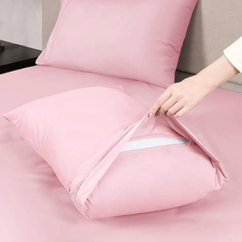 Mejoroom Twin XL Sheet Set - Hotel Luxury Microfiber Sheet & Pillowcase Sets Fits College Dorm Room Mattress - Soft, Breathable, Wrinkle & Fade Resistant - 3 Piece (Blush Pink) thumbnail 3