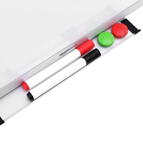 Amazon Basics Large Magnetic Dry Erase Whiteboard with Pen Tray for School, Classroom, Office & Home , 35.4" x 23.6", Aluminum frame thumbnail 7