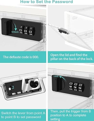 Large Medicine Lock Box for Safe Medication, Lockable Storage Box for Fridge/Snacks Food, Phone Lock Boxes with Combination Code for Home/Dorms/Office Storage Lockers thumbnail 7