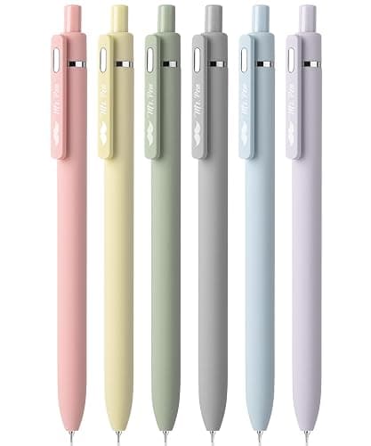Mr. Pen- Retractable Gel Pens for Journaling, 6 Pack, 0.5 mm Black Ink, Morandi Barrels, Smooth Writing Aesthetic Pens for Women - Image 1