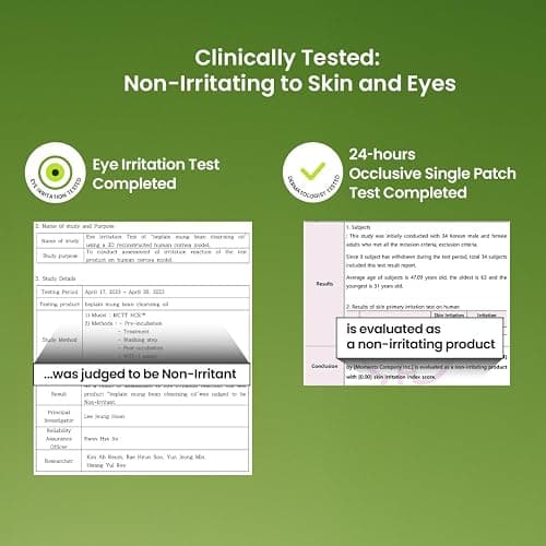 beplain Mung Bean Cleansing Oil Makeup Remover, Sensitive Skin, 6.76 fl oz | Fragrance-Free, Non-Comedogenic Tested, Makeup Blackhead Remover & Deep Pore Cleanser, Cleansing Korean Skincare thumbnail 7