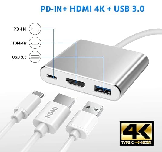 Battony USB C to HDTV Adapter USB Type C Adapter Multiport AV Converter with 4K HDTV Output C Port & 3.0 Fasting Charging Port Compatible for MacBook Pro MacBook Air 2019/2018 iPad Pro 2019 thumbnail 4
