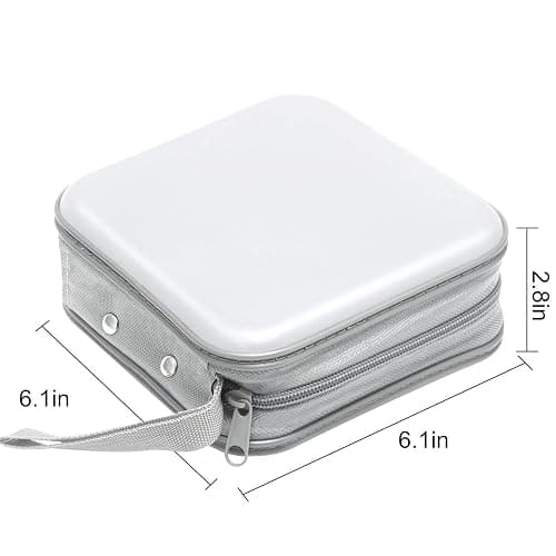 Siveit CD/DVD Cases 40 Capacity Disc Storage Binder for Car(White) | Holders Wallet Hard Plastic CD/DVD Case for Car Home Office Travel thumbnail 6
