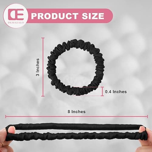 6Pcs Silk Hair Ties Small 22 Momme 100% Pure Mulberry Silk Scrunchies for Women Girls Thin Skinny Hair Sleep Scrunchies No Damage(Color 07) thumbnail 3