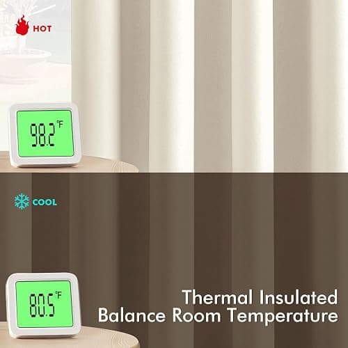 MIULEE Birch Blackout Curtains for Bedroom Living Room 63 Inches Long 2 Panels, Thermal Insulated Room Darkening Drapes Solid Grommet Noise Reduction Light Blocking Window Treatments 40x63 Inch thumbnail 3