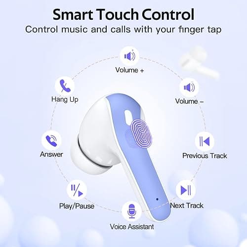 TAGRY Bluetooth Headphones True Wireless Earbuds 60H Playback LED Power Display Earphones with Wireless Charging Case IPX5 Waterproof in-Ear Ear buds with Mic for TV Smart Phone Laptop Computer Sports thumbnail 4