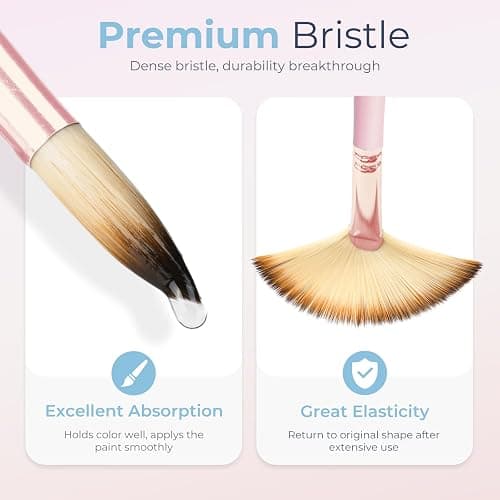 Nicpro 30pcs Paint Brush Set, Aesthetic Pastel Paintbrushes with Paint Spatula and Cloth Roll, Craft Paint Brushes for Acrylic Painting Oil Watercolor Gouache, Art Supplies for Women Artists Beginners thumbnail 4
