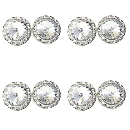 4 Pairs 15mm Rhinestone Round Shaped Acrylic Stone Inside Crystal Ear Studs For Dance Competitions Stage Performance Bridal Party Earrings Jewelry - Image 1