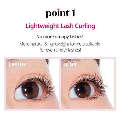 ETUDE Curl Fix Mascara Black 1+1 Set, Lash Mascara, Strong Curl Up, Long-Lasting, Waterproof, Light-Weight, Korean Makeup, Beauty, Vegan Certified (0.27 * 2 Fl Oz) thumbnail 4