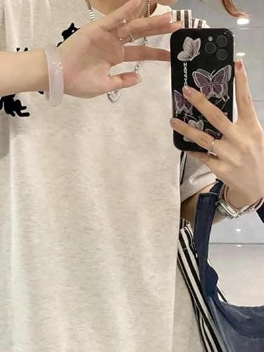 Womens Casual Y2k Tops Streetwear Oversized Tees Kawaii Cat Graphic Baggy Shirts Harajuku Cotton Tshirt Alt Clothes thumbnail 3