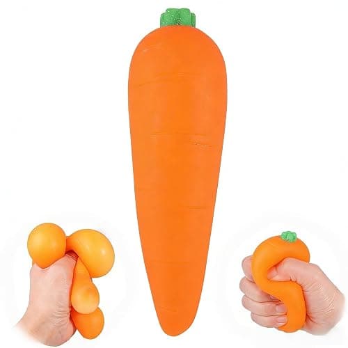 Carrot Squishies Stress Relief Toy – Slow Rising Squeeze Carrot Fidget Ball, Realistic Vegetable Fidget Toy for Adults, Portable Anxiety Relief Tool & Cute Desk Decor (1pc) - Image 1
