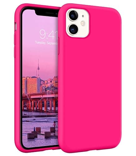 BENTOBEN for iPhone 11 Case, Case iPhone 11 Soft Silicone Gel Rubber Shockproof Bumper Full-Body Protective Anti-Slip Slim Flexible Women Girls Phone Case for iPhone 11 6.1" 2019, Hot Pink - Image 1