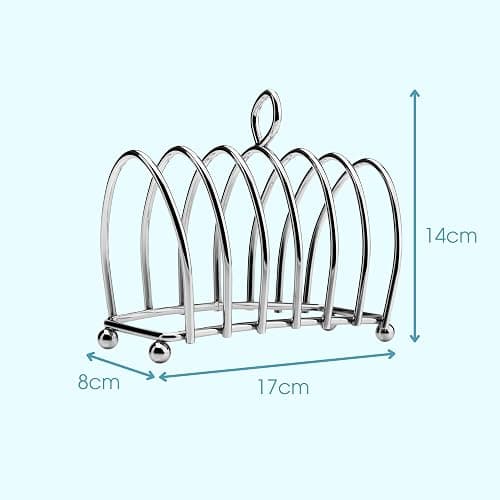 Kilo BA51 Victorian Design Chrome 6 Slice Toast Rack with Ball Feet and Loop Carry Handle thumbnail 3