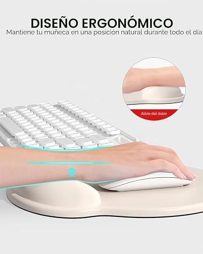 Auhoahsil Alfombrilla de Mouse ergonómica con reposamuñecas, Almohadilla de Gel para aliviar el Dolor, Soporte de muñeca para Laptop, Alfombrilla de Mouse con Base de Poliuretano Antideslizante, thumbnail 3