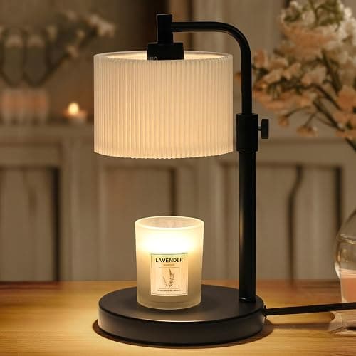 NITOWOLF Candle Warmer Lamp with Timer, Candle Wax Warmer Adjustable Height Candle Lamp Warmer for Jar Candles, Christmas Gifts House Warming Gifts for Women (Black-Upgrade) - Image 1