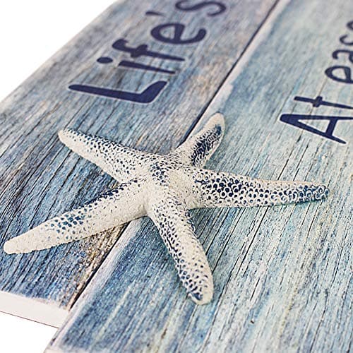 MODE HOME Coastal Wall Decor for Home, Beach Wall Art Wooden Hanging Sign with Starfish Element, Perfect Beach Themed Room Decor and Ocean Decor for Bathroom Bedroom Coastal Living Spaces 11.5" x 17" thumbnail 8