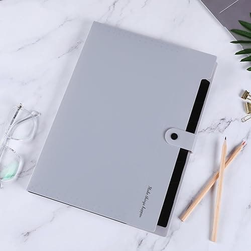SKYDUE Accordion File Organizer, 8 Pockets Expanding File Folders, Portable Document Paper Organizer, Home College School Office Supplies, Letter Size Gray - Gray thumbnail 7