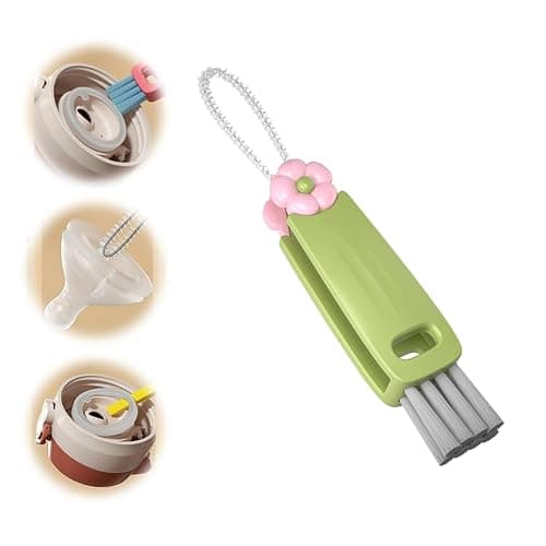 3 in 1 Cup Lid Gap Cleaning Brush, Multifunctional Bottle Brush, Cup Lid Gap Cleaner, Home Kitchen Crevice Cleaning Brush Tools (Green) - Image 1