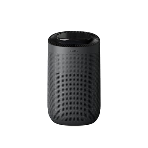 Sans Air Purifier Mini for Large Rooms (Up to 490 Sq Ft) True HEPA | UV-C Light Layer & Carbon Odor Absorption | Quiet 25dB Auto-Mode, Captures Smoke, Dust & Allergens (Midnight) - Image 1