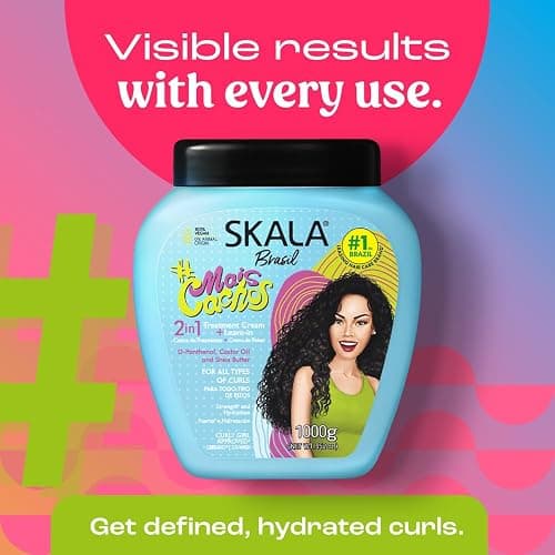 SKALA Mais Cachos for hair type 3ABC - 2 IN 1 Conditioning Treatment Cream & Cream To Comb 35.2oz, BLUE thumbnail 5