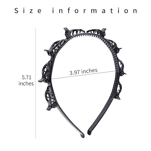 HFZRZFH 2 Pack Clip Headband for Twisty Bangs, 90s Hair Accessories for Women with 8 Mini Clips, Braided Hair Clip Headbands for Y2K Fashion Styling, Black and Brown thumbnail 7