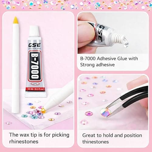 40000Pcs 40 Colors Jelly Rhinestones for Bedazzling,Mix Colors Bedazzling Kit with Rhinestones,3MM SS10 Colorful Resin Flatback Gems with B7000 Jewelry Glue for Crafting, Nail Art, Shoes, Books thumbnail 5