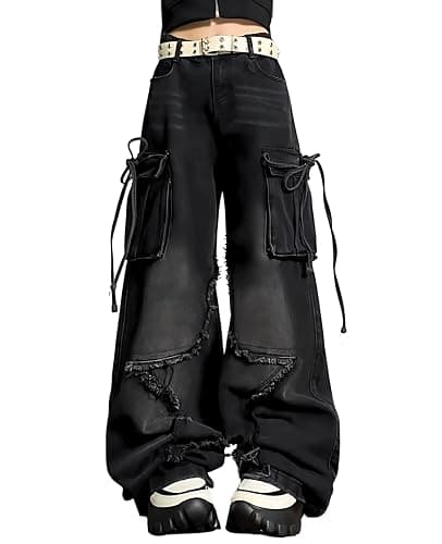 Hugboom Baggy Pants for Women Girls Cute Jeans Y2k Pants Star Straight Leg Streetwear Clothing - Image 1