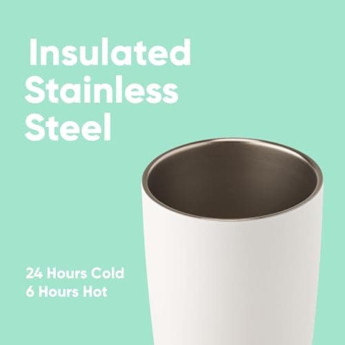 Owala SmoothSip Insulated Stainless Steel Coffee Tumbler, Reusable Iced Coffee Cup, Hot Coffee Travel Mug, BPA Free 20 oz, Gray (Cloudscape) thumbnail 4