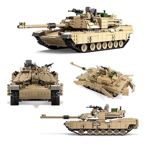 Feleph M1A2 Tank Set Military Model Kit 1:28 Scale WW2 Army Custom Vehicles Set, 2-in-1 Tank Hummer Building Bricks Toys for Model Lovers (1463 Pieces) thumbnail 4