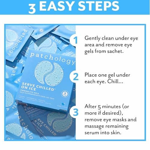Patchology Iced Cooling Under Eye Patches for Puffy Eyes, Dark Circles & Wrinkles, Undereye Gel Patches with Peptides, Cloudberry Oil & Bakuchiol, Teen Christmas Gifts & Stocking Stuffers (5 Pairs) thumbnail 8