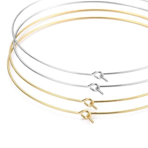 ESMATOO Thin Gold Hoop Earrings for Women - Hypoallergenic Lightweight Gold Hoop Earrings Dainty - Large thumbnail 4