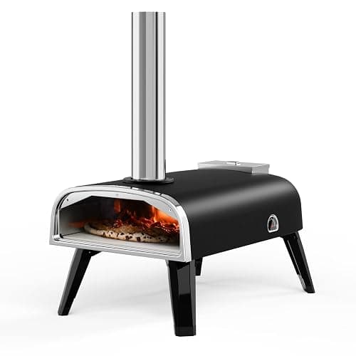 aidpiza Pizza Oven Outdoor 12" Wood Fired Pizza Ovens Pellet Pizza Stove for outside, Portable Stainless Steel Pizza Oven for Backyard Pizza Oven - black - Image 1