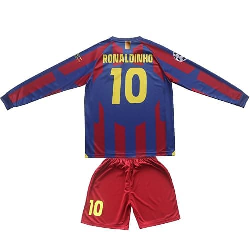 Pitch and Trek Vintage Barcelona Home Long Retro Football Soccer Youth Jersey Shorts Youth Sizes. - Image 1