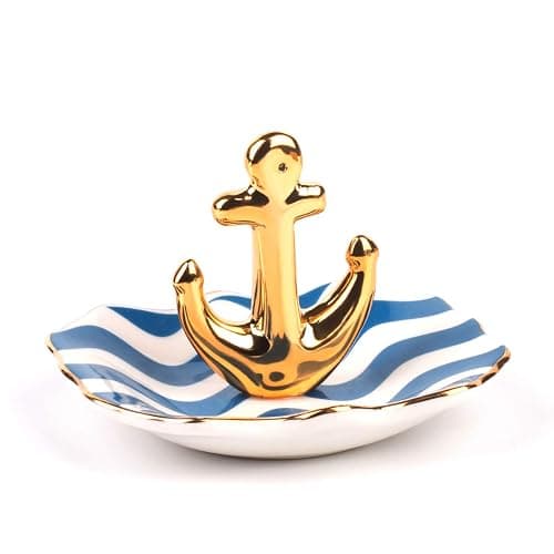 BESKIT Ring Holder with Boat Anchor Jewelry Organizer Trinket Tray Home Decor for Earrings Necklace Bracelet thumbnail 5