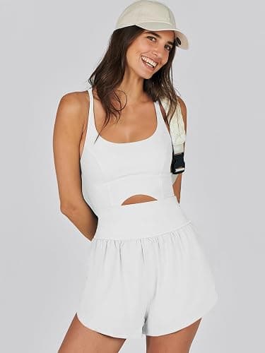 Caracilia Women's Workout Athletic Romper Summer Sets Short Jumpsuits Onesie Running Outfits Exercise Gym 2026 Trendy Clothes thumbnail 6