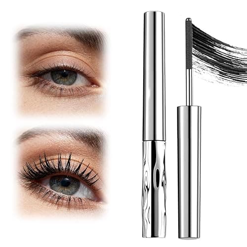 Iron Wand Mascara, Waterproof Metal Wand Mascara Volume and Length, Brushless Mascaras for Long Lasting No Clumping 3D Curling Eyelash (Black) - Image 1