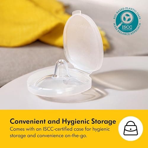 Medela Silicone Contact Nipple Shields, Soft Ultra-Thin Design, Made Without BPA, 1 Pack of 2 Shields (20 mm) and Case thumbnail 9
