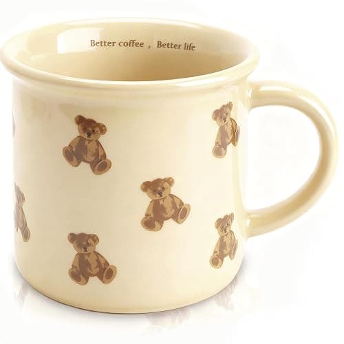 FableKnot Vintage Teddy Bear Small Coffee Mug-10oz-Cute Novelty Ceramic Cup for Women, Cute Coffee Cups, Tea or Milk.Gift for Teachers, Kids, Office or New Year - Image 1