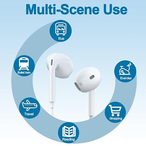 1 Pack-USB C Headphones for iPhone 15 Pro Earbuds Type C Wired Earphones with Mic & Remote Control Noise Cancelling for iPhone 15 Pro/PM, iPad Pro, Galaxy S23/S22/S21/Ultra Note 10/20, Pixel 7/6/6 thumbnail 9