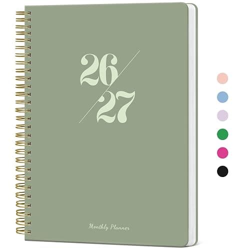 Monthly Planner 2026-2027, 2 Year Months Calendar Planner 2026-2027, Runs from January 2026 - December 2027, 7" x 10", 24 Months, Perfect for School Office Home Planning - Green - Image 1