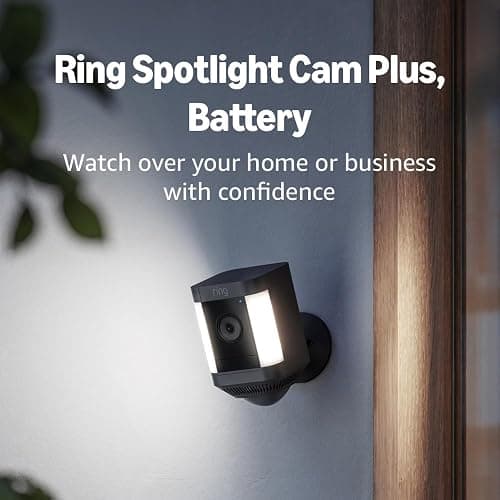 Ring Spotlight Cam Plus, Battery (newest model), Home or business security with HD video, Two-Way Talk, Color Night Vision, and Security Siren, Black thumbnail 6