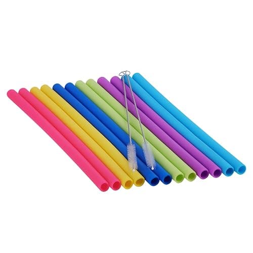 tifanso 14PCS 10" Extra Wide Reusable Silicone Straws for 20/30oz Tumblers | Food Grade Flexible Silicone, Includes Cleaning Brushes, Ideal for Milkshakes, Fits Yeti Rtic Cups, BPA-Free & Easy to Clean thumbnail 3