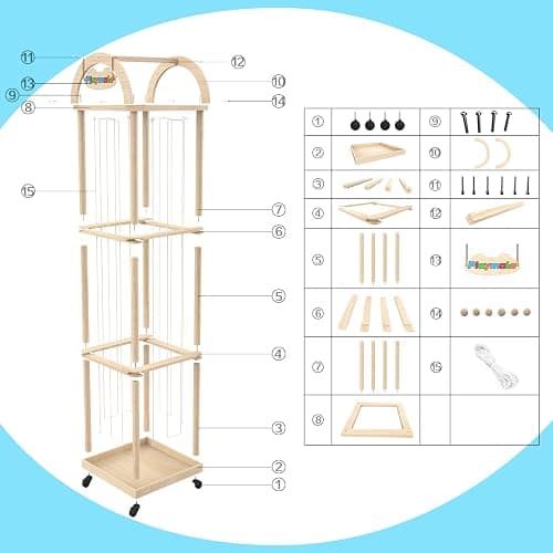 Quewoll Large Stuffed Animal Storage Organizer, 61" High Premium Wooden Cute Zoo Toy Holder for Toddler Rooms, Playrooms & Bedrooms thumbnail 8