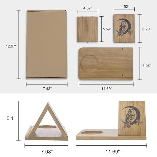 BALGELI Small Bookshelf, Triangle Book Holder, Wood Short Mini Book Rest, Simple Bookcase for Bedroom Nightstand Office Desk Library or Table Centerpiece Decor for Coffee and Book Lover thumbnail 3