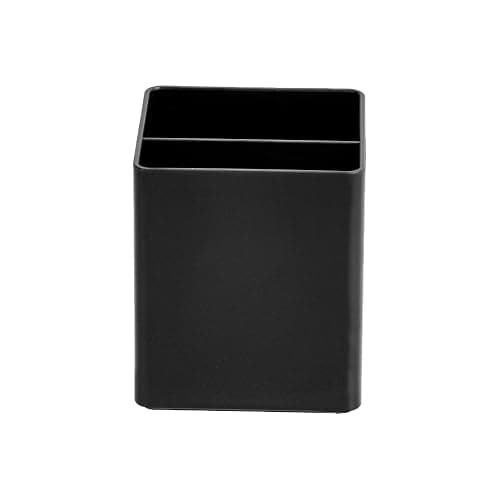 Amazon Basics Plastic Desk Organizer - Pen Cup, 3.9" x 3.4" x 3.4", Black thumbnail 4